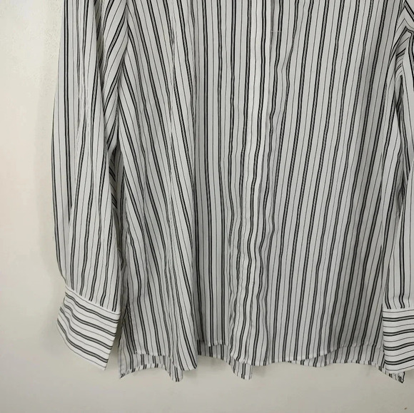 Zac & Rachel White Striped Button Down Shirt Sz L Excellent Condition - Picture 4 of 14